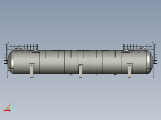 石油和天然气储罐压力容器3D数模图纸 STEP格式后视缩略图