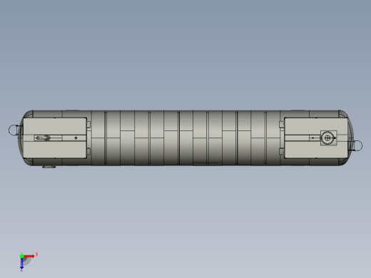 石油和天然气储罐压力容器3D数模图纸 STEP格式俯视缩略图