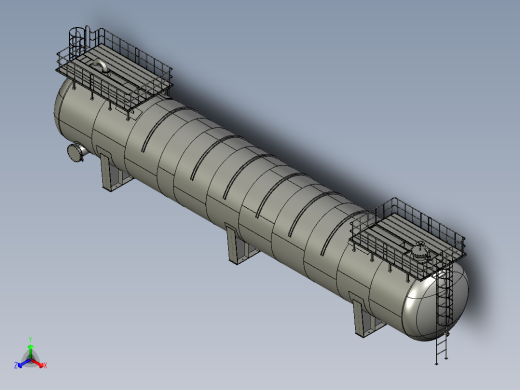 石油和天然气储罐压力容器3D数模图纸 STEP格式正等轴测缩略图