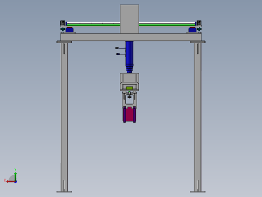桁架式锂电池吊装搬运机构SW三维模型资料后视缩略图