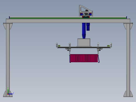 桁架式锂电池吊装搬运机构SW三维模型资料左视缩略图