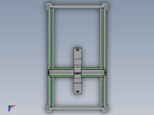 桁架式锂电池吊装搬运机构SW三维模型资料俯视缩略图