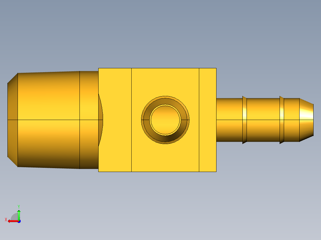 工业通用螺蚊管倒齿式工业硬管接头Male Run Tee 231-4-2后视图