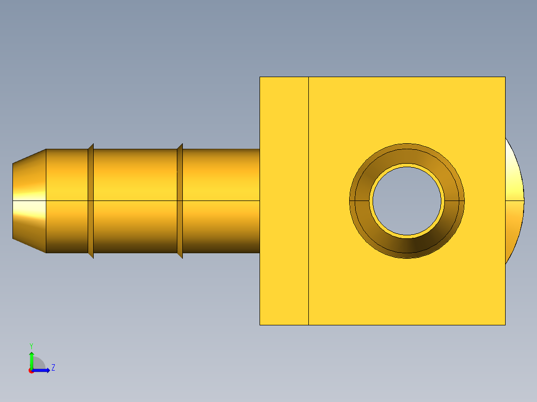 工业通用螺蚊管倒齿式工业硬管接头Male Run Tee 231-4-2左视图