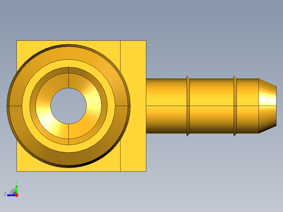 工业通用螺蚊管倒齿式工业硬管接头Male Run Tee 231-4-2右视图