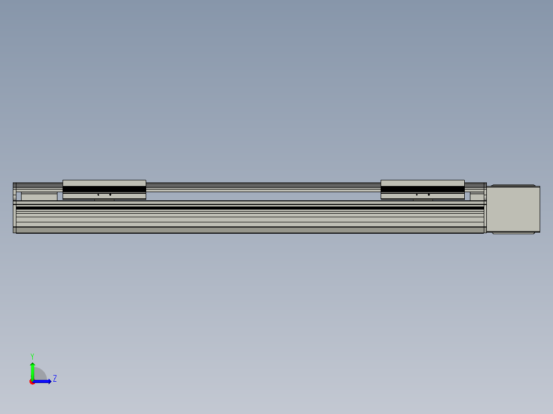 直线模组LHB17-L40-S550-L(B)设计图纸左视图