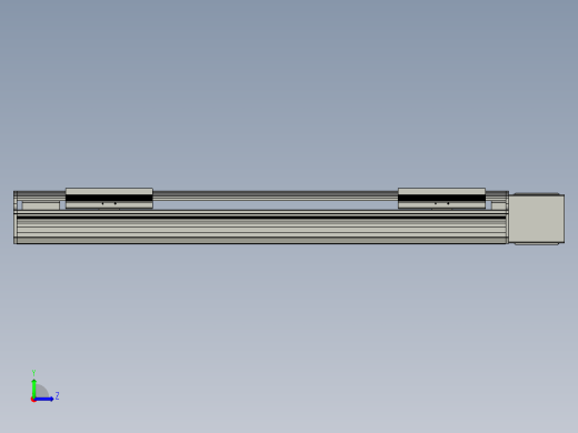 直线模组LHB17-L40-S550-L(B)设计图纸左视缩略图