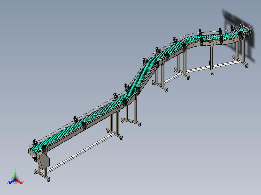 塑料链式输送机主视图