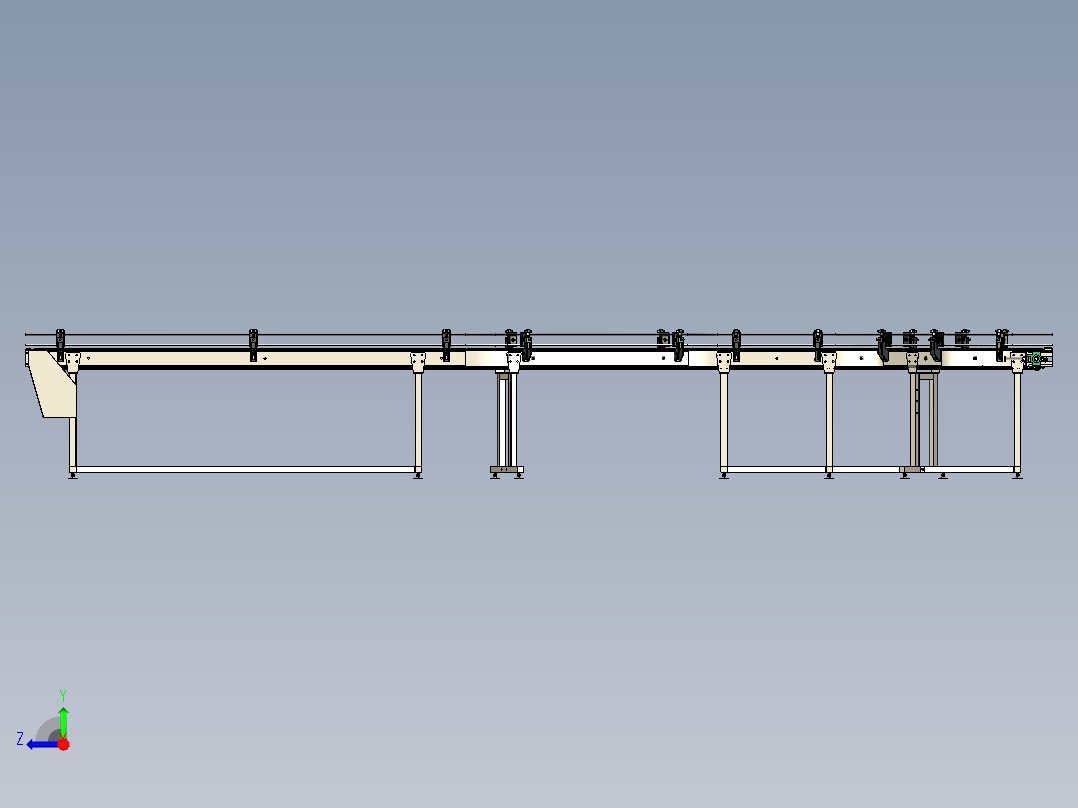 塑料链式输送机右视图