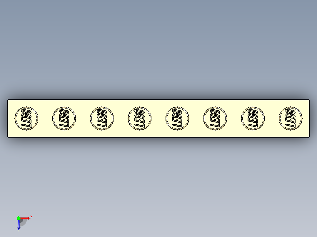 乐高套装 4421基本积木-4159774 Brick Yellow - Tan Brick 1 x 8.STEP俯视图