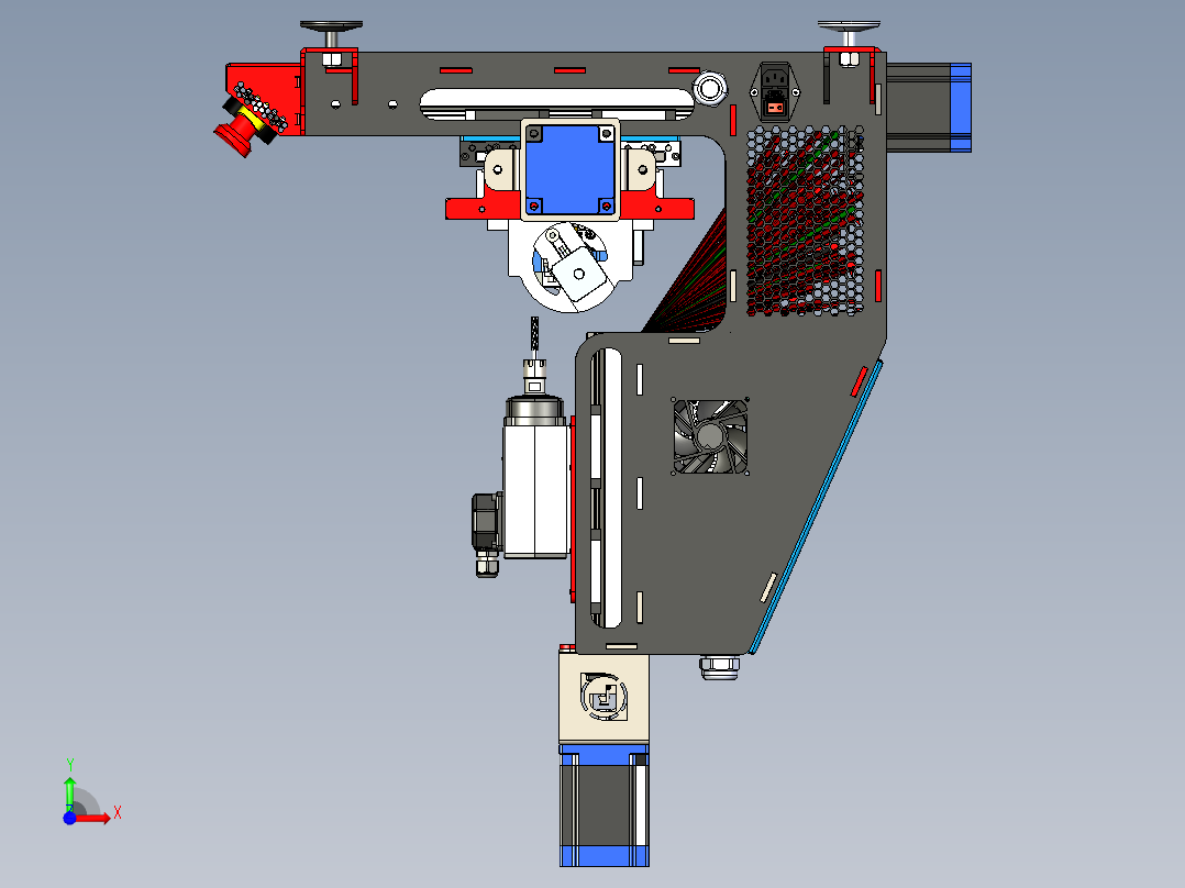 3轴cnc雕刻机前视图