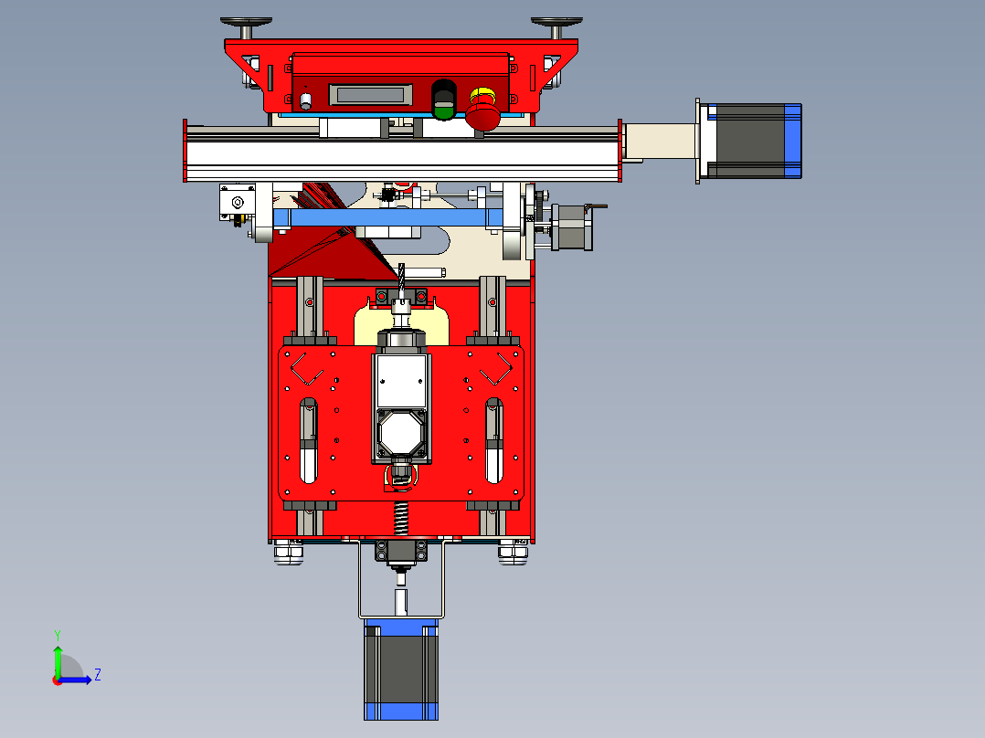 3轴cnc雕刻机左视图