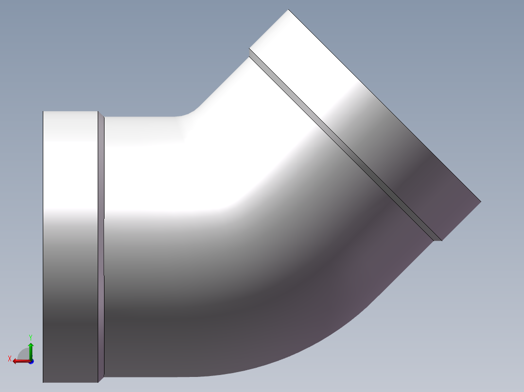 弯头-45°等径 DN25后视图