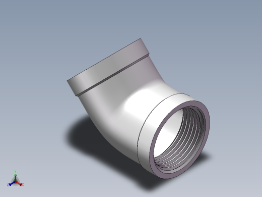 弯头-45°等径 DN25正等轴测缩略图