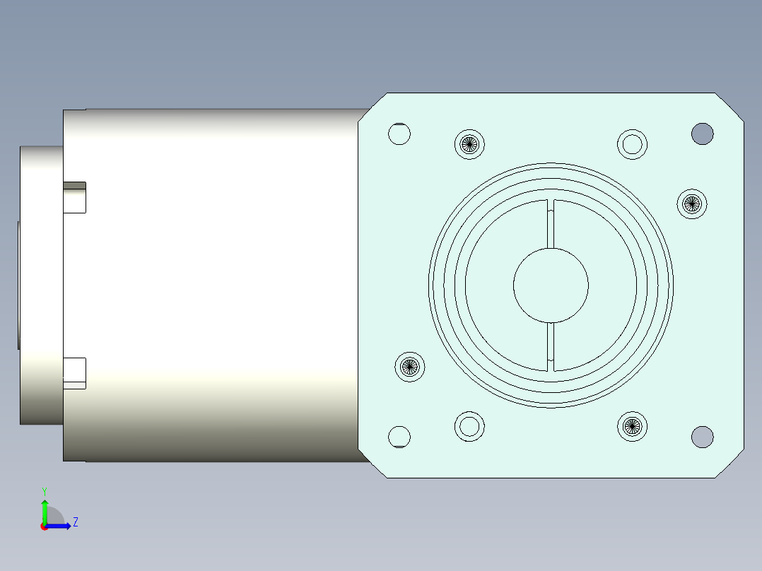 直齿孔ZPLE160-L2 35-114.3-200-M12.stp左视图