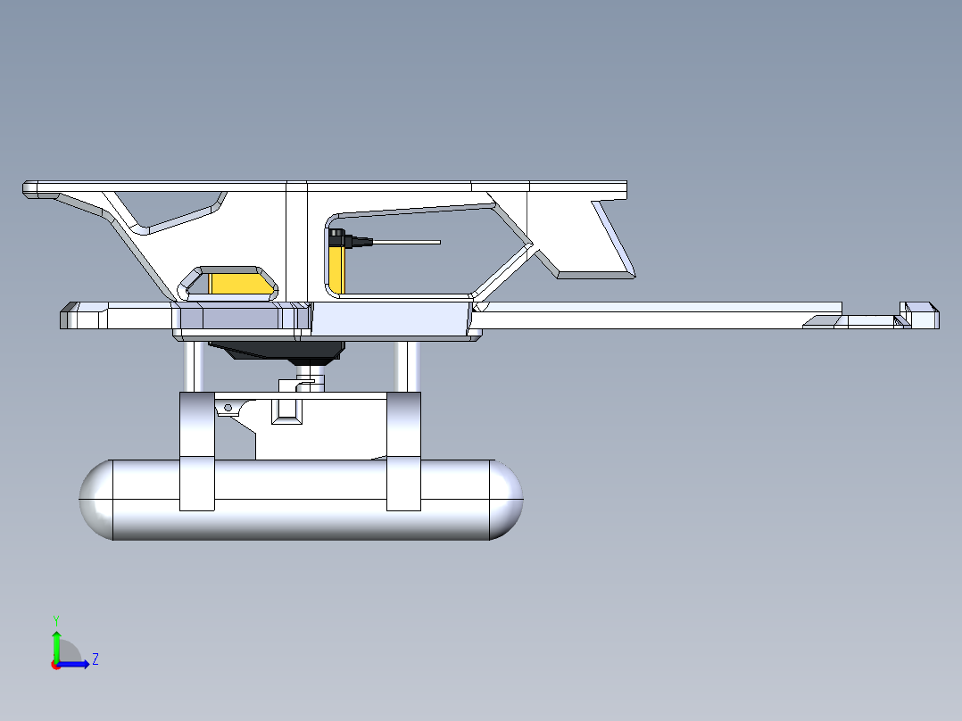 旋翼机简易结构左视图