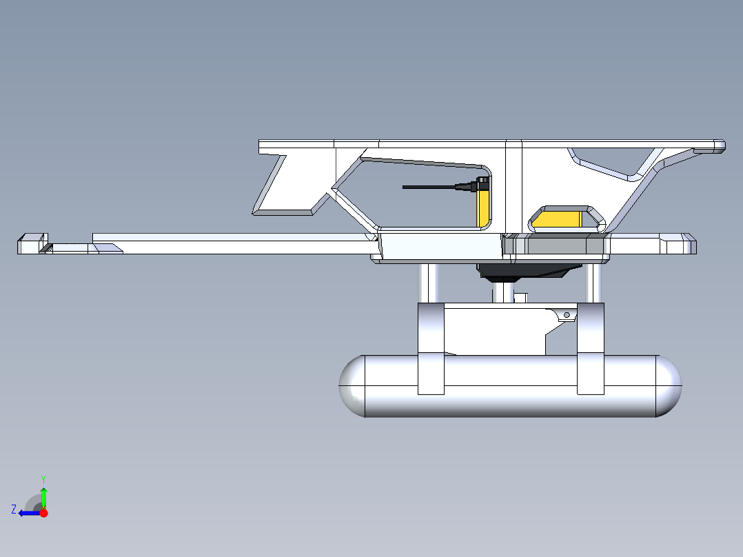 旋翼机简易结构右视图