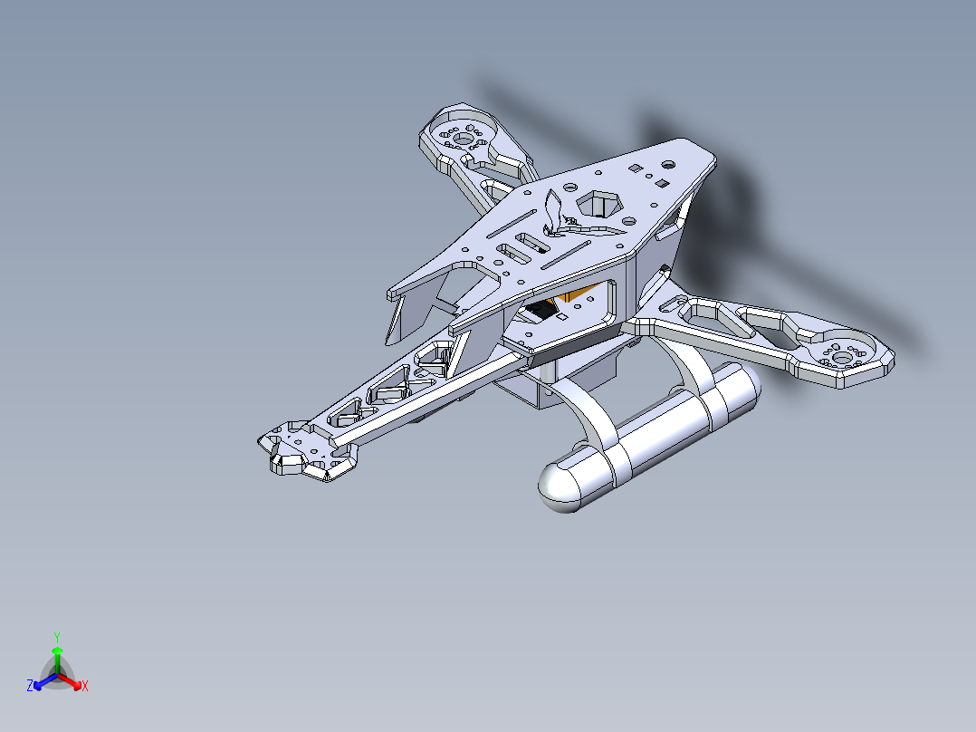 旋翼机简易结构正等轴测图