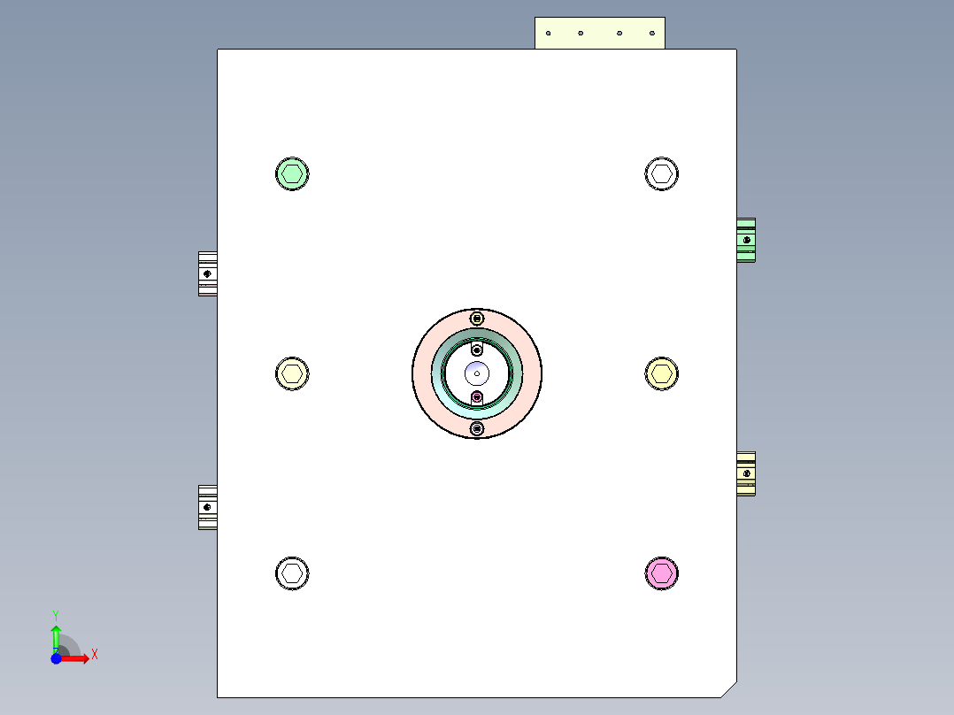 固定下壳（注塑模具+气缸抽芯）前视图