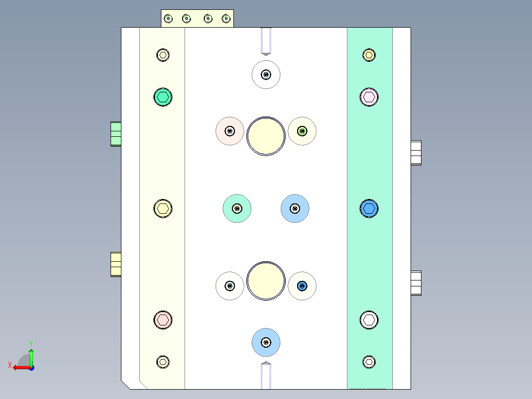 固定下壳（注塑模具+气缸抽芯）后视图