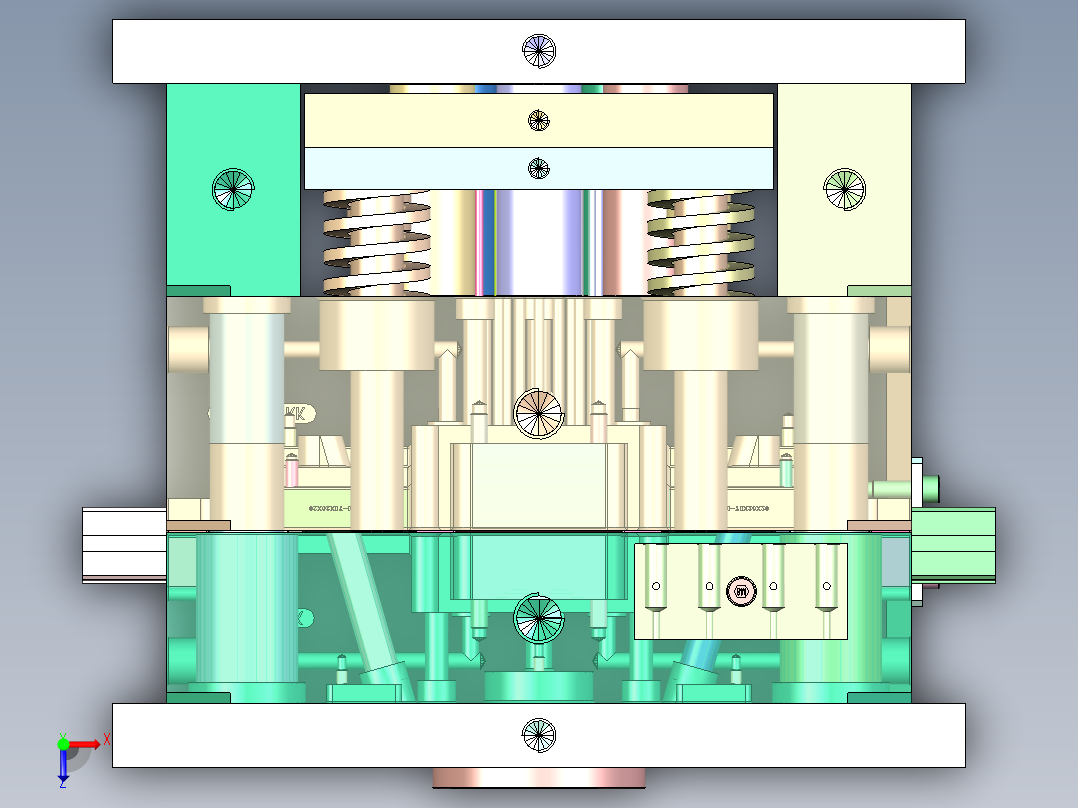 固定下壳（注塑模具+气缸抽芯）俯视图