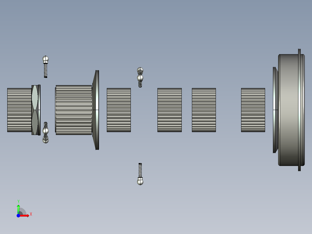 Q143-汽车三轴五档手动变速器的设计与仿真【三维proe】三维可能需要自己调整一下前视图