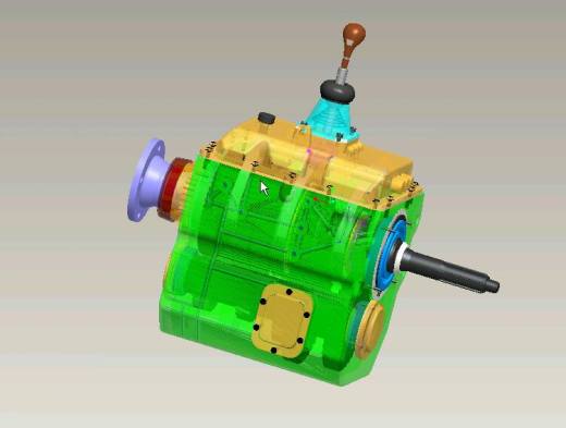 Q143-汽车三轴五档手动变速器的设计与仿真【三维proe】三维可能需要自己调整一下缩略图