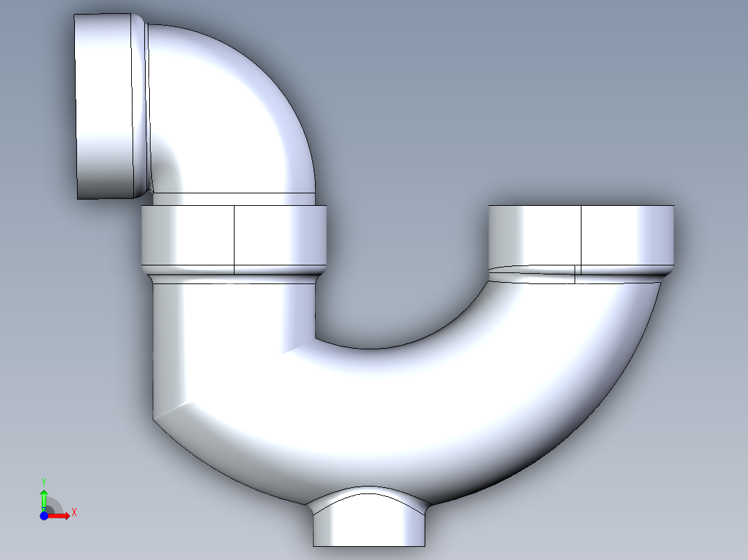 船舶管路系统S26_SeaDrainPLUS_TrapCleanout-SxS_37E171902_2in Sea Drain Plus - P-TrapCleanout-SxS前视图