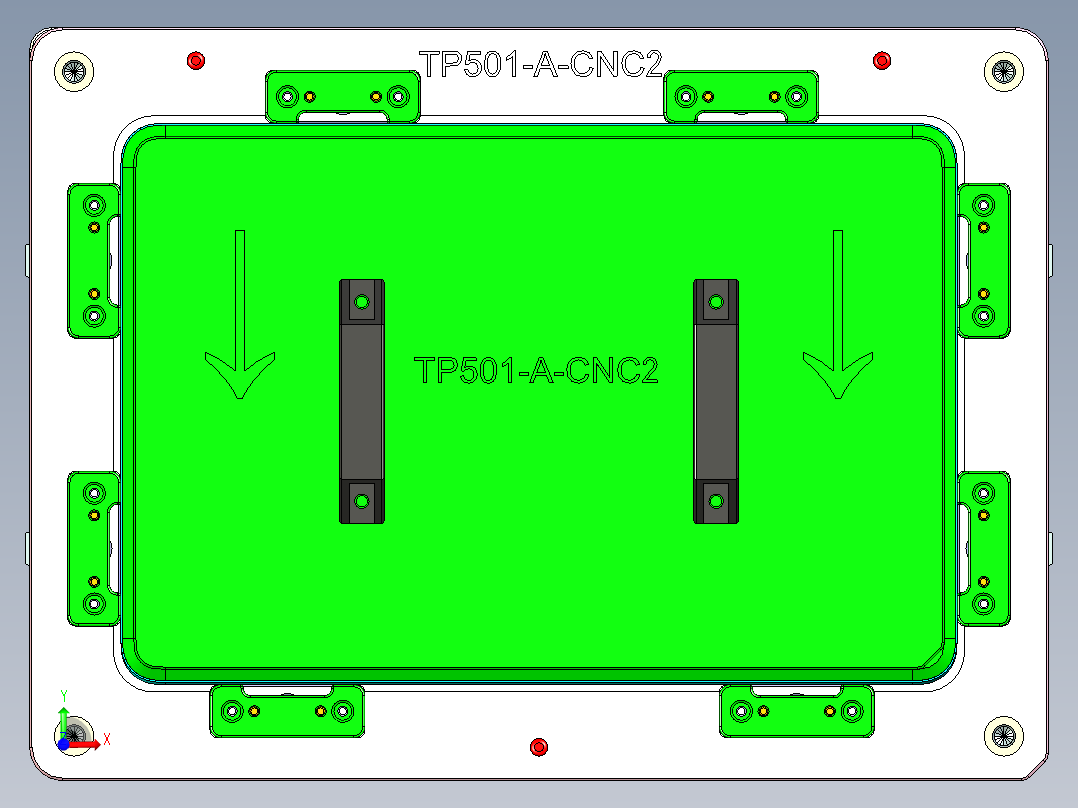 TP501-A笔记本CNC工装夹具三维模型-CNC2-0713前视图