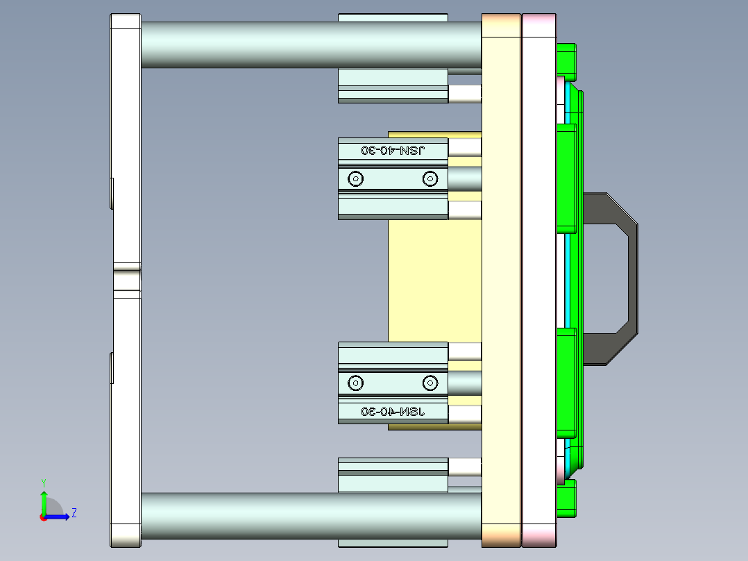 TP501-A笔记本CNC工装夹具三维模型-CNC2-0713左视图