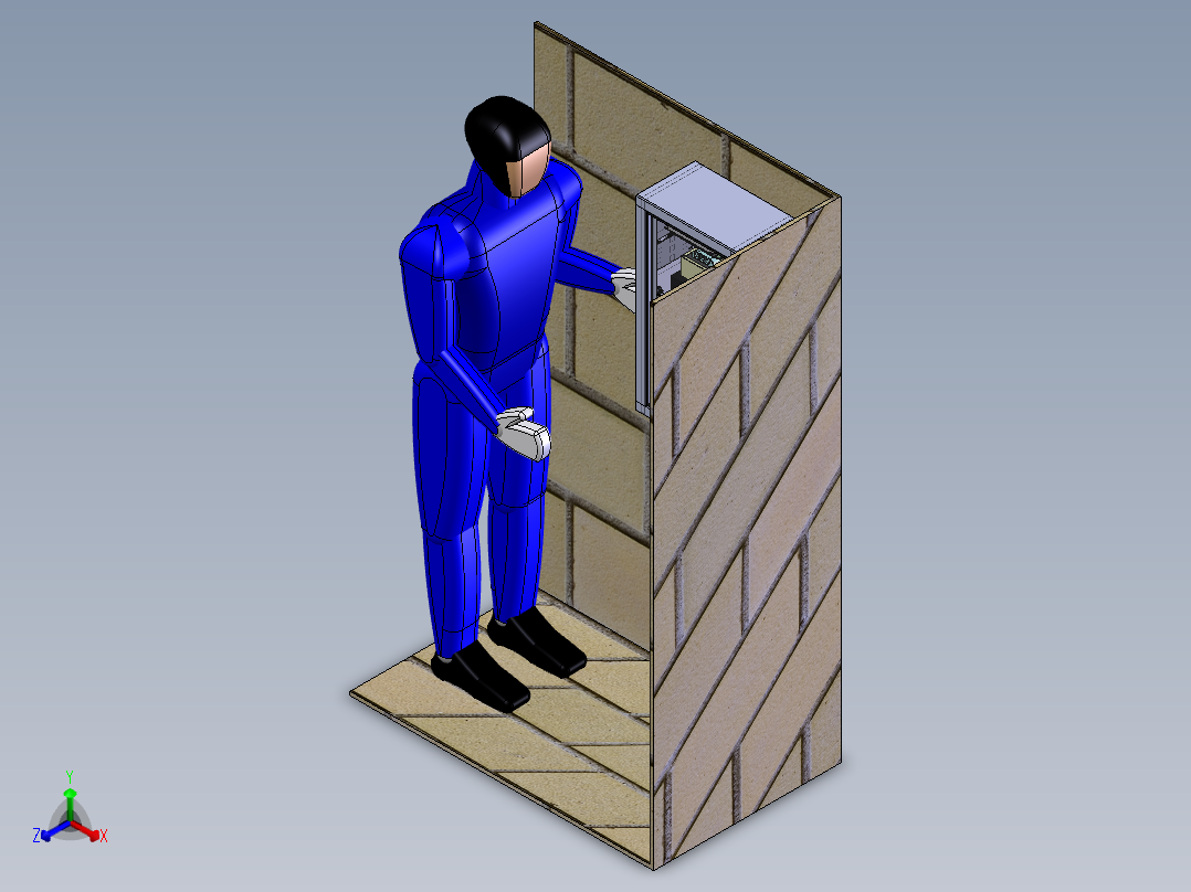 工业操作机箱sw18可编辑正等轴测图