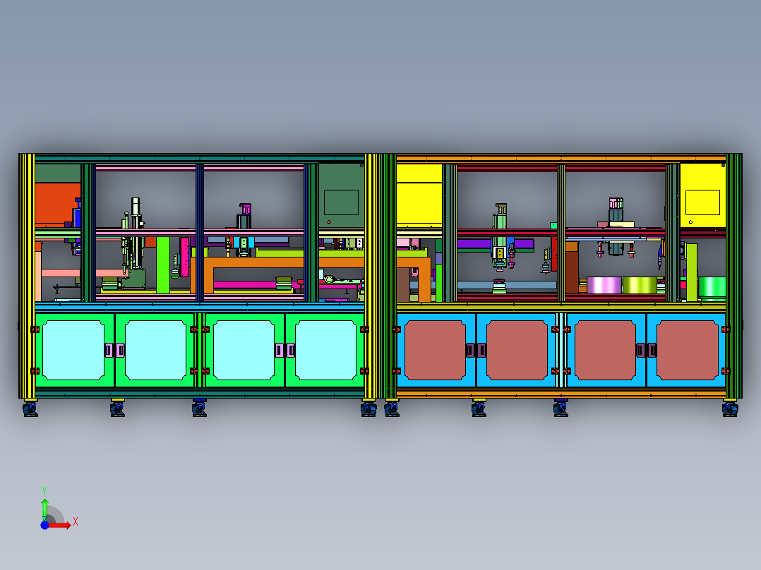 电路板散热片的自动装配设备前视图