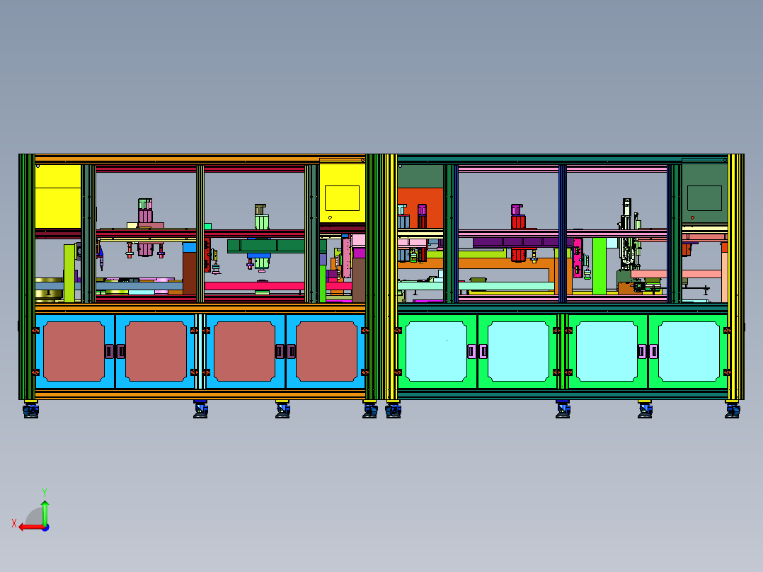电路板散热片的自动装配设备后视图