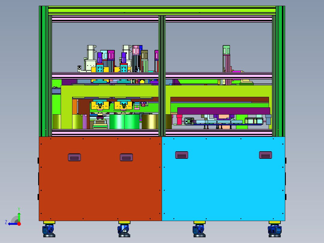 电路板散热片的自动装配设备右视图