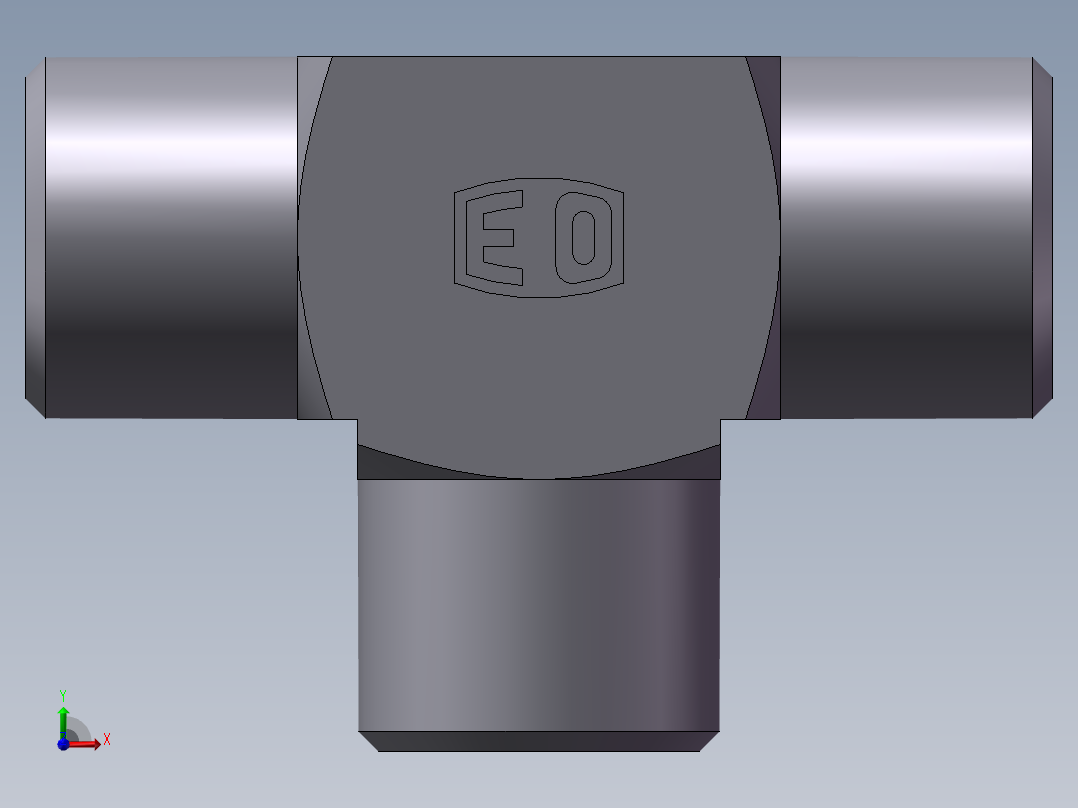 AC+AD 三通接头 T、AC-12LL前视图
