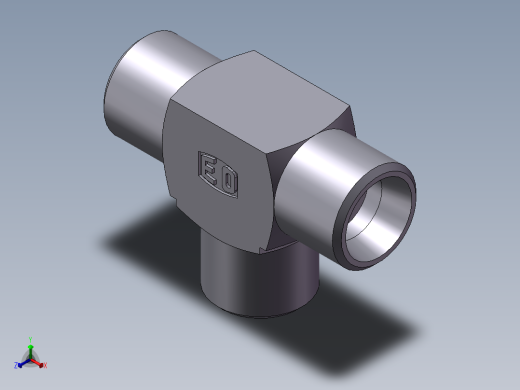 AC+AD 三通接头 T、AC-12LL正等轴测缩略图