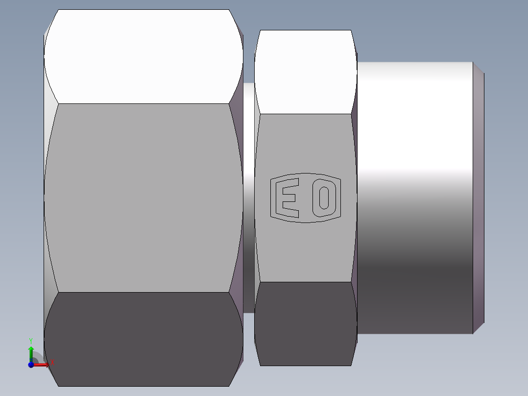 直通同径度接头、2C-30前视图
