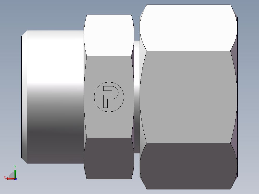 直通同径度接头、2C-30后视图