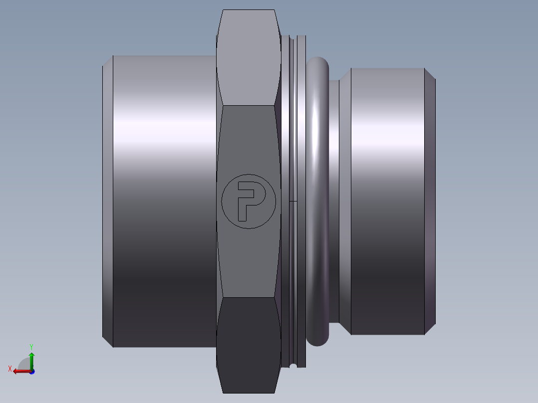 公制螺纹O圈密封、1CH-36-33后视图