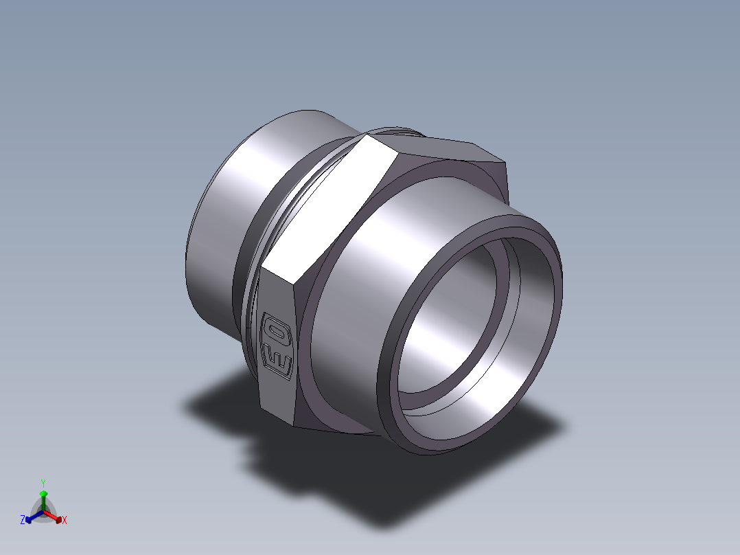 公制螺纹O圈密封、1CH-36-33正等轴测图