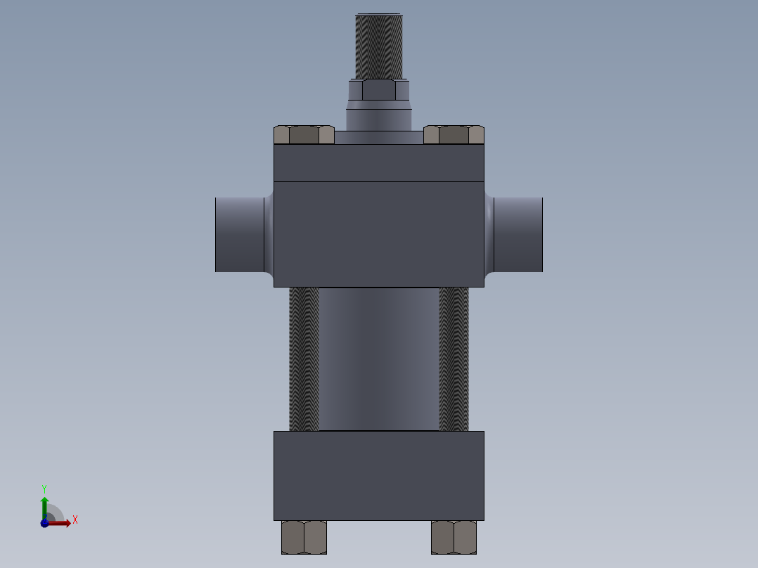拉杆液压缸 63x28x28 mm前视图