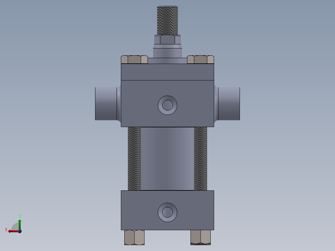 拉杆液压缸 63x28x28 mm后视图