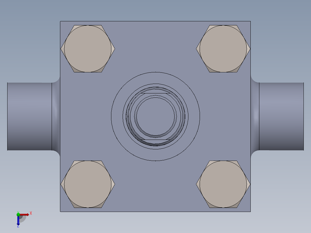拉杆液压缸 63x28x28 mm俯视图