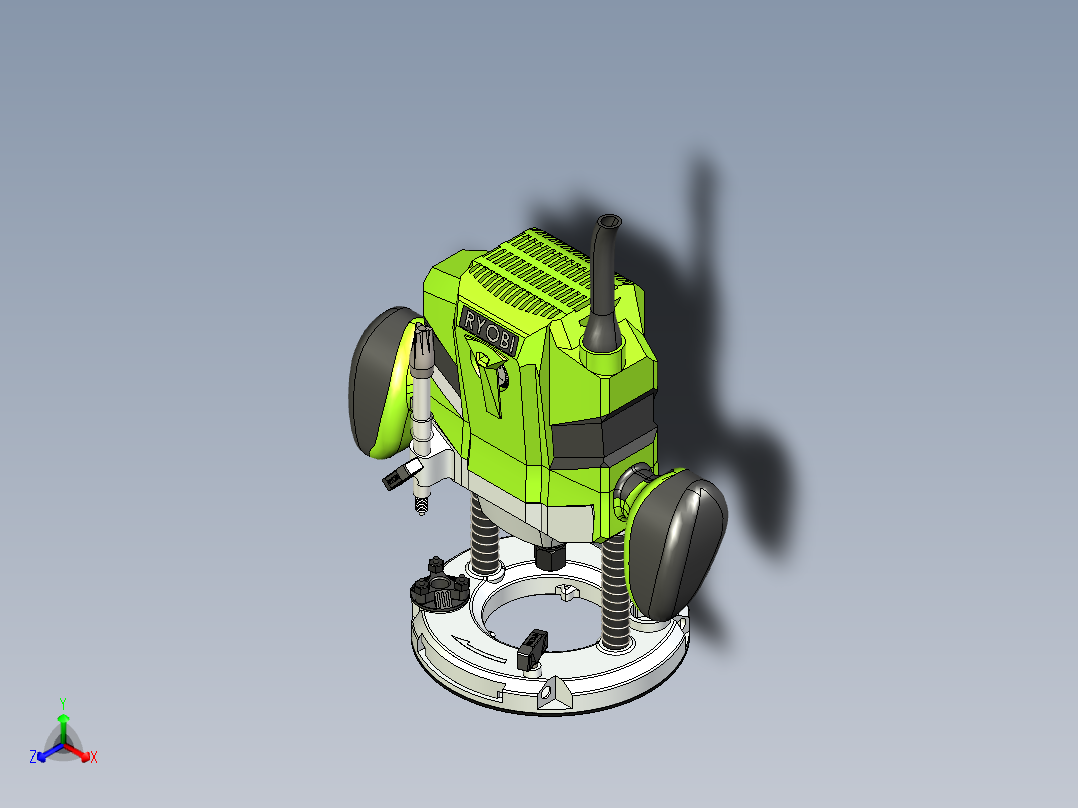 B2004490-Ryobi ERT 1400 RV型槽锯正等轴测图