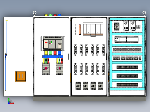 三柜组装万能断路器plc控制柜（不带延时） 55249前视缩略图