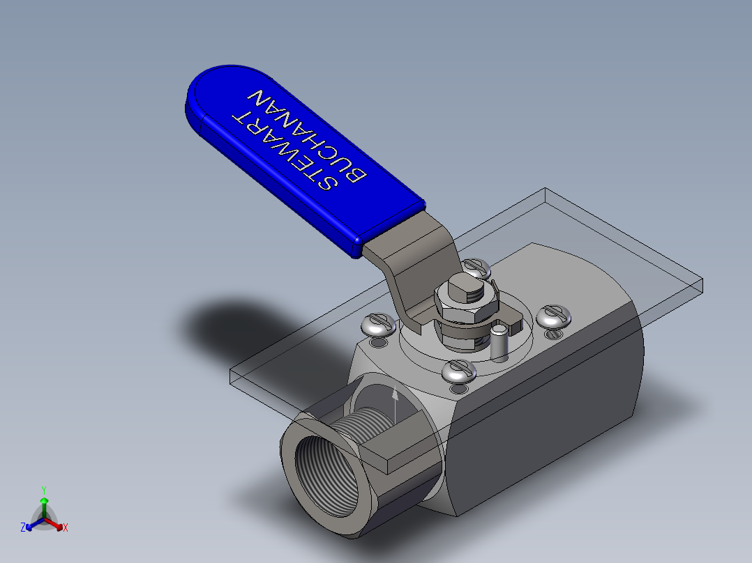 2款BVA1-ZB型面板安装单球阀模型