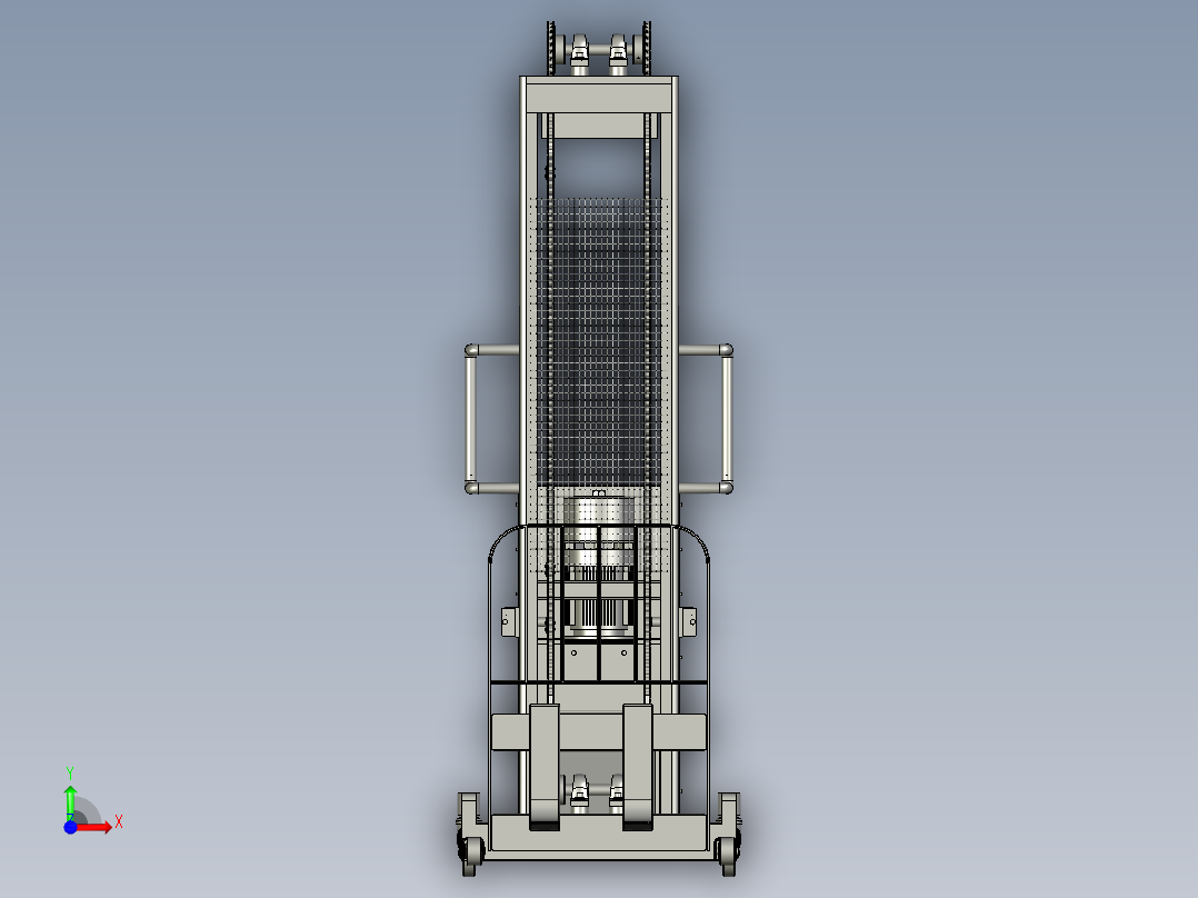 蓄电池叉车1吨仓储便携式小型电动搬运车前视图