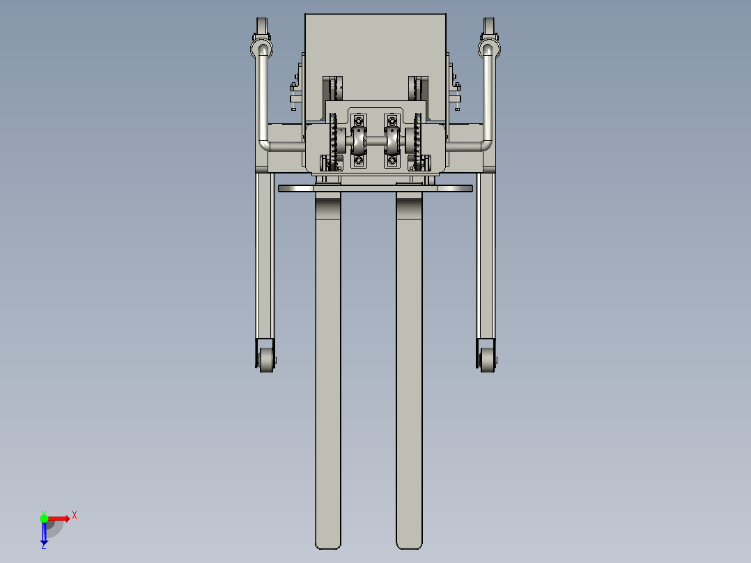 蓄电池叉车1吨仓储便携式小型电动搬运车俯视图