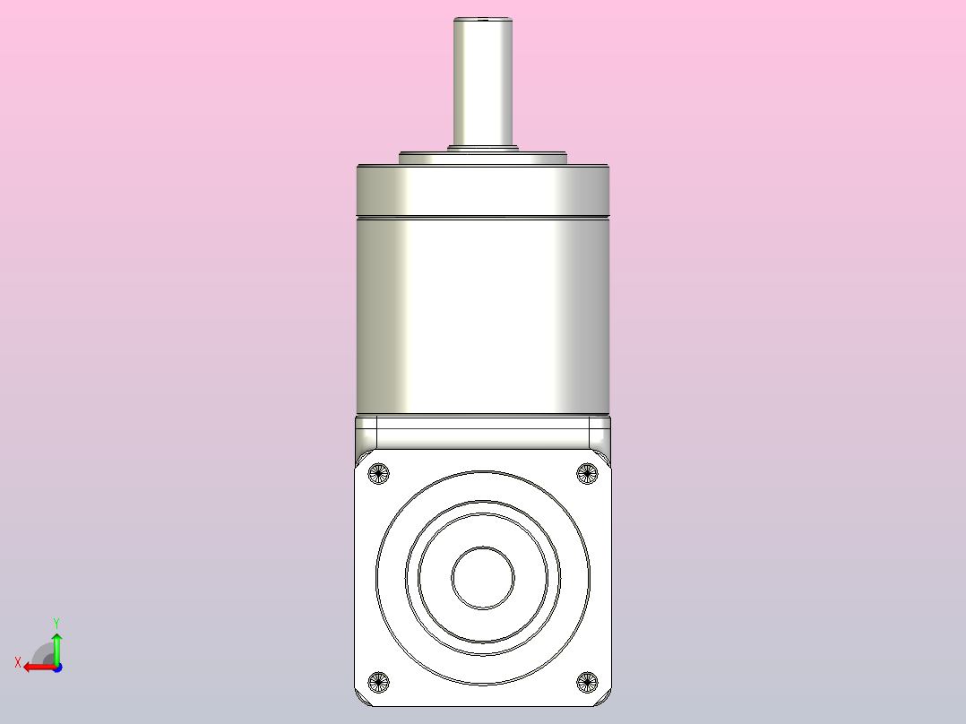 精密行星减速器60ZDF二级外形图T1 200W M4后视图