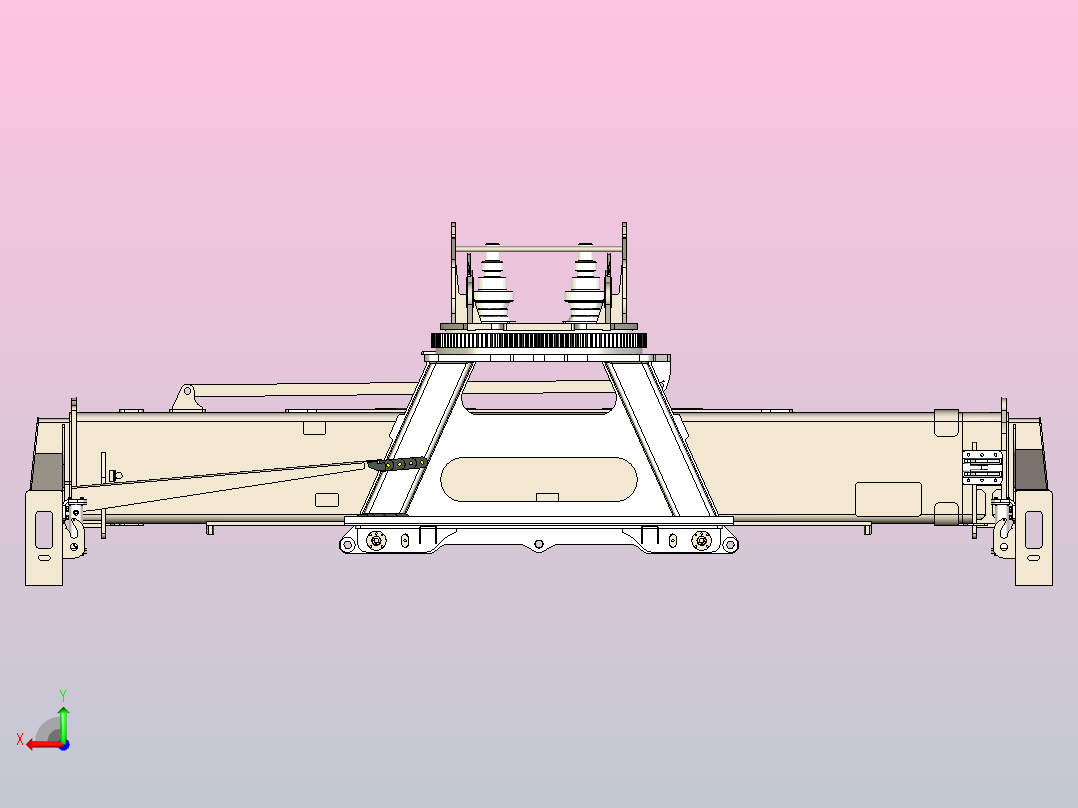 底门启闭集装箱用吊具20吨后视图
